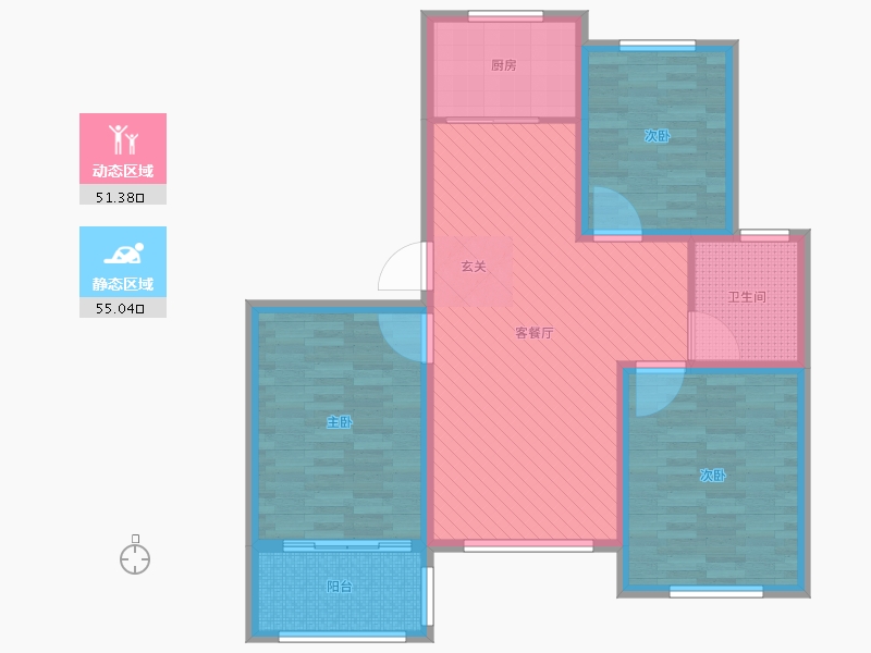 山东省-济宁市-汶上县水景雅居-94.40-户型库-动静分区