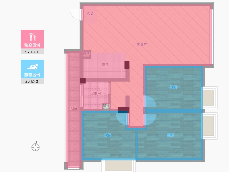 四川省-广安市-天羿荣耀城-82.25-户型库-动静分区