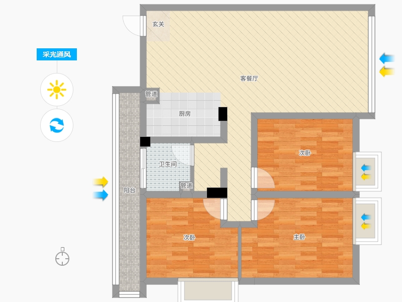 四川省-广安市-天羿荣耀城-82.25-户型库-采光通风