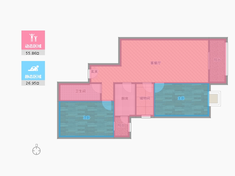 北京-北京市-澳林park国际公寓(澳林春天五期)-74.08-户型库-动静分区