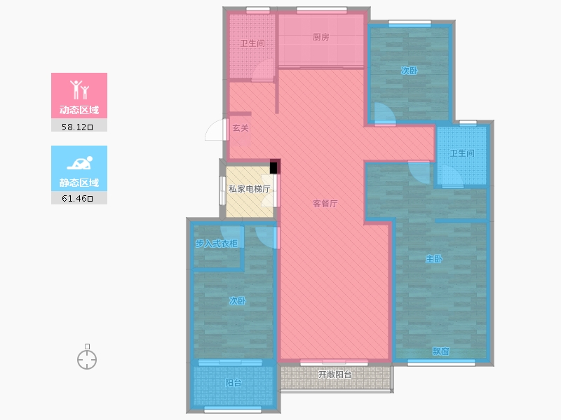 山东省-泰安市-御蓝山-112.16-户型库-动静分区