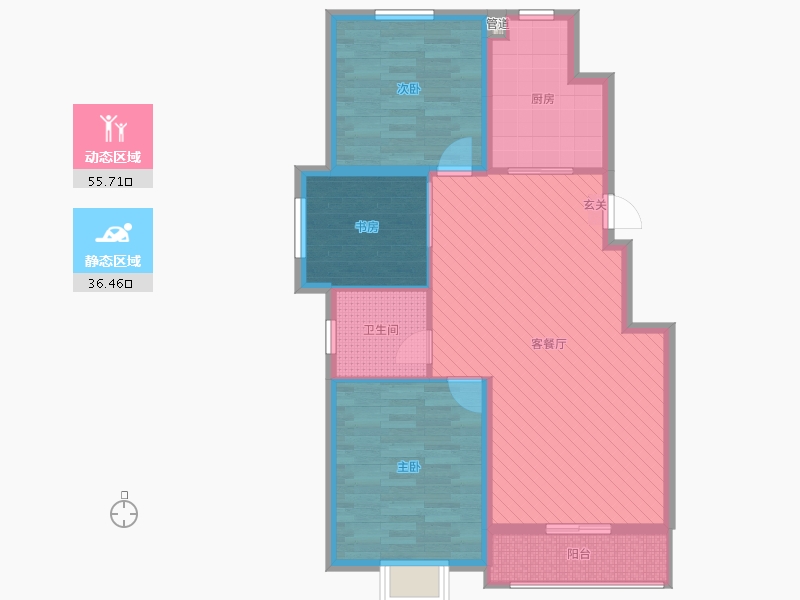 河北省-邢台市-金都华府-82.37-户型库-动静分区