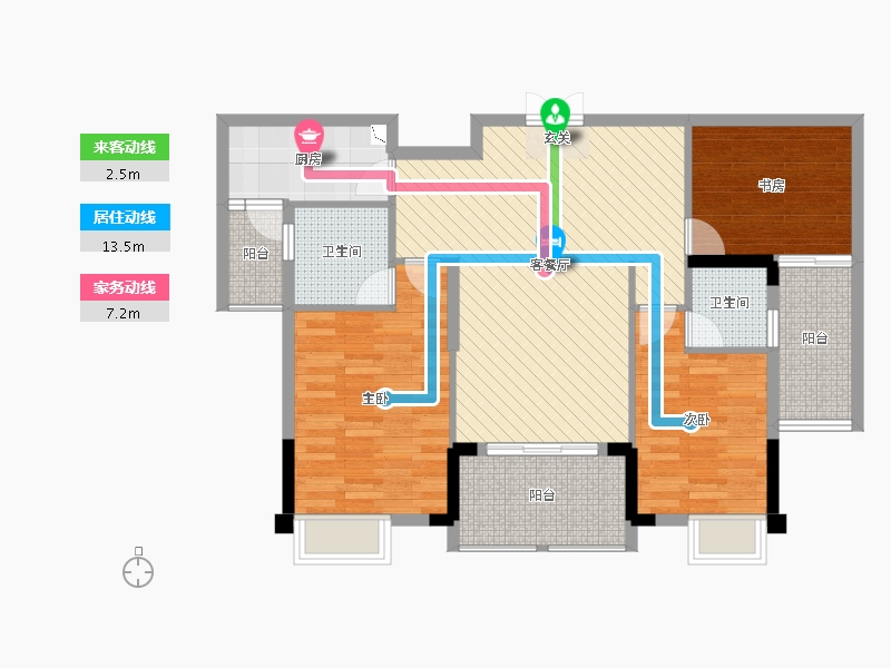 湖北省-荆州市-三民第园-93.58-户型库-动静线