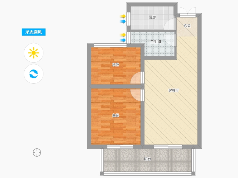 山东省-青岛市-佳源都市-58.98-户型库-采光通风