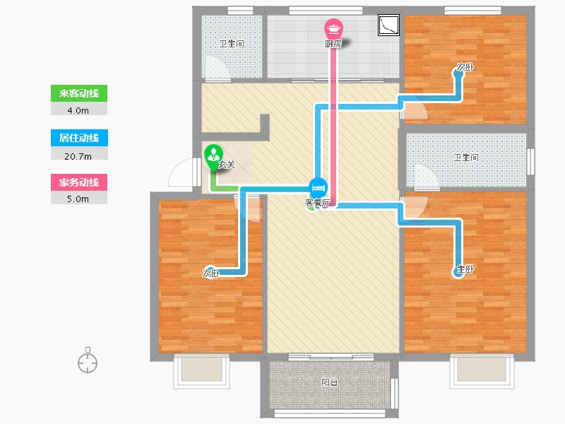 陕西省-西安市-万科城市之光-107.00-户型库-动静线