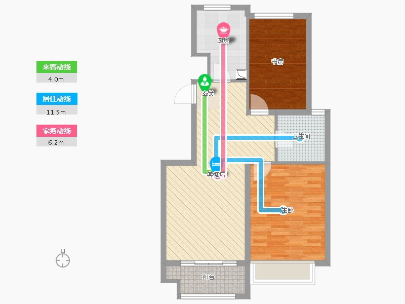 山东省-烟台市-安德利花园B区-66.00-户型库-动静线