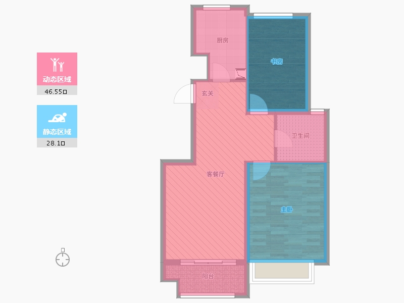 山东省-烟台市-安德利花园B区-66.00-户型库-动静分区