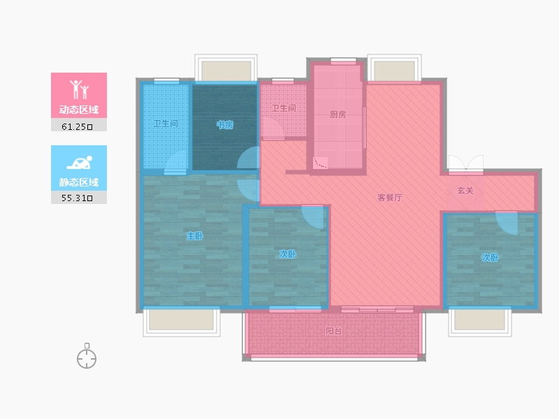 江苏省-盐城市-保利紫荆公馆-103.00-户型库-动静分区