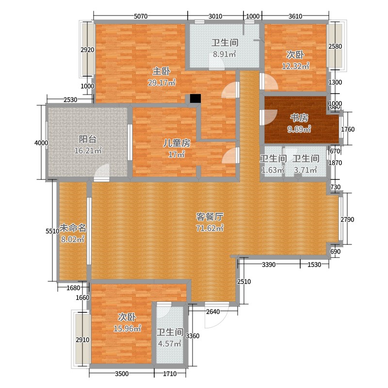 桐城碧桂园5室2厅4卫0厨290.00㎡户型图户型