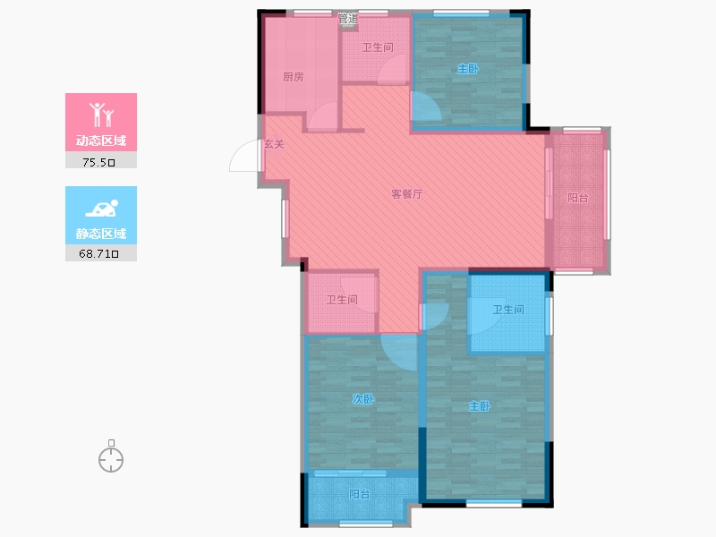 浙江省-丽水市-庆元县菇香公寓-129.10-户型库-动静分区