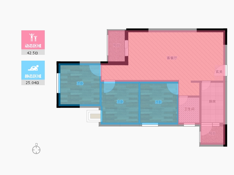 重庆-重庆市-海亮国际广场-58.93-户型库-动静分区