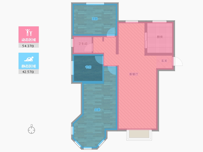 河北省-保定市-涞源县滨湖新区-85.26-户型库-动静分区