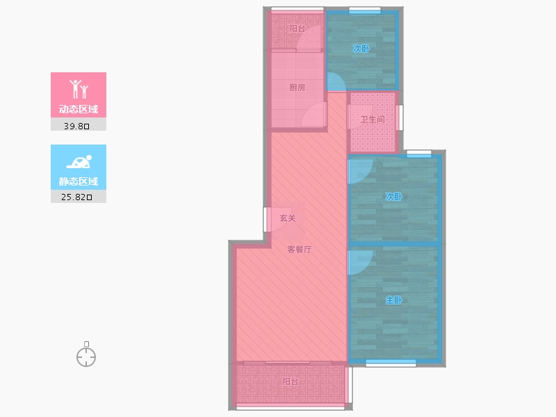 广东省-深圳市-龙园山庄-7栋-58.02-户型库-动静分区