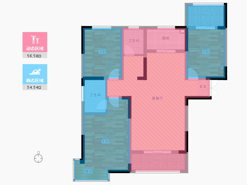 河南省-周口市-辅仁.森林湖畔-96.64-户型库-动静分区