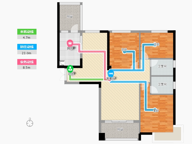 河南省-洛阳市-洛阳美景嘉园-107.00-户型库-动静线