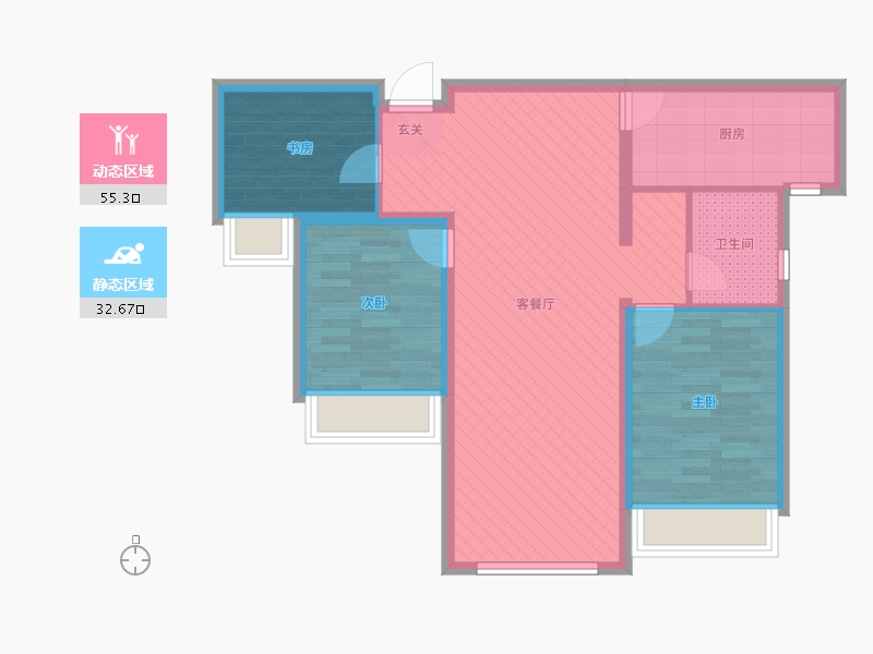 甘肃省-兰州市-保利领秀山三期-78.07-户型库-动静分区