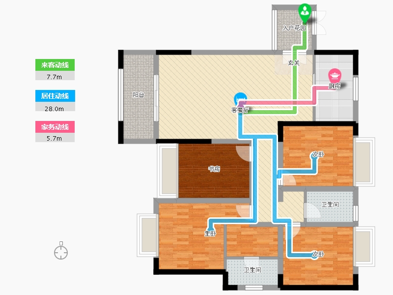 贵州省-贵阳市-朝廷四季花园-110.56-户型库-动静线