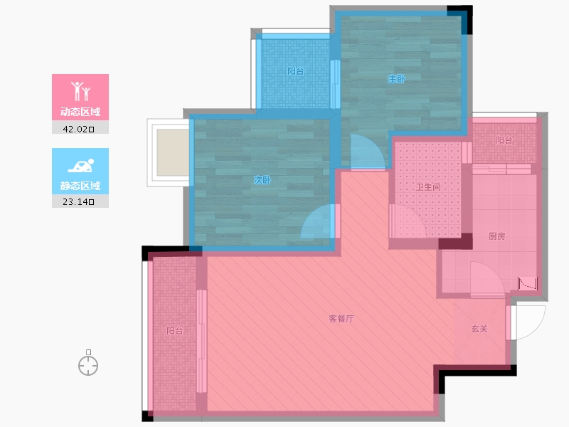 重庆-重庆市-书香溪墅-55.20-户型库-动静分区