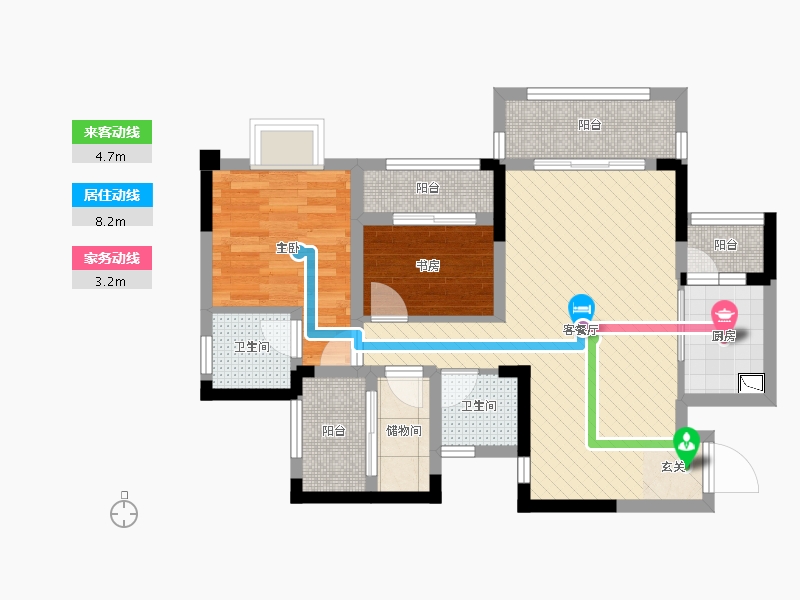 四川省-达州市-凤凰城-67.22-户型库-动静线