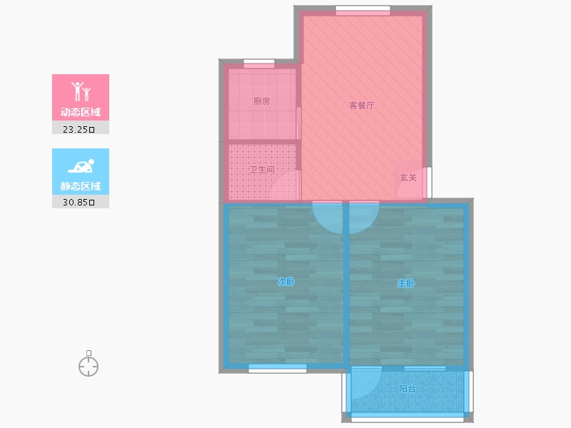 江苏省-苏州市-东港新村-48.10-户型库-动静分区