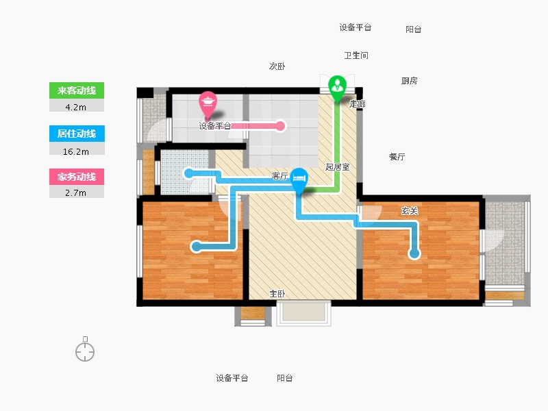 福星惠誉福星城2室0厅1卫1厨96.00㎡户型图