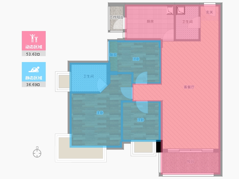 四川省-成都市-南城都汇6期-81.36-户型库-动静分区