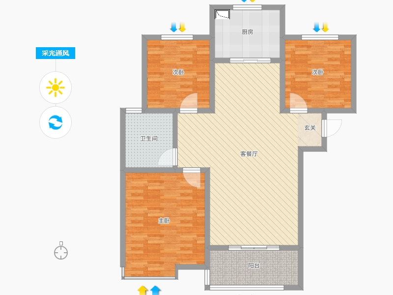 河北省-保定市-天伦湾-106.00-户型库-采光通风