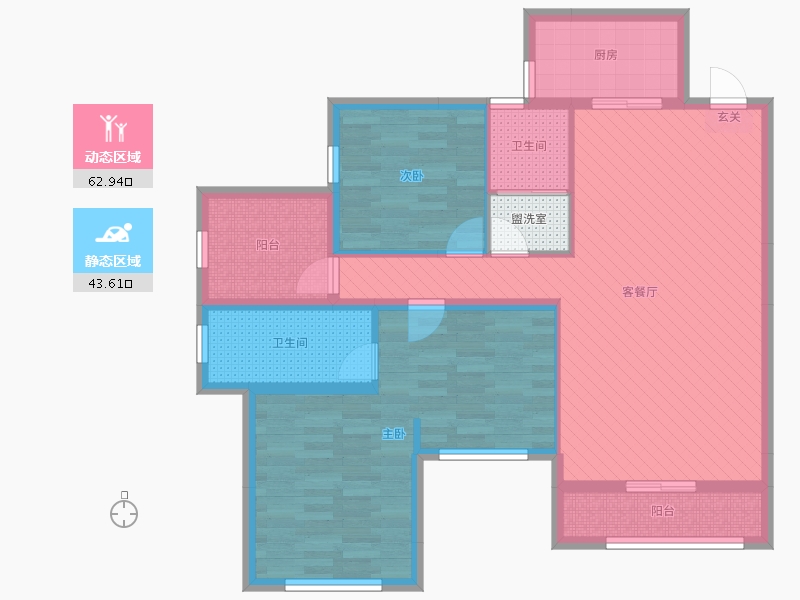 湖南省-常德市-紫御华府-95.84-户型库-动静分区