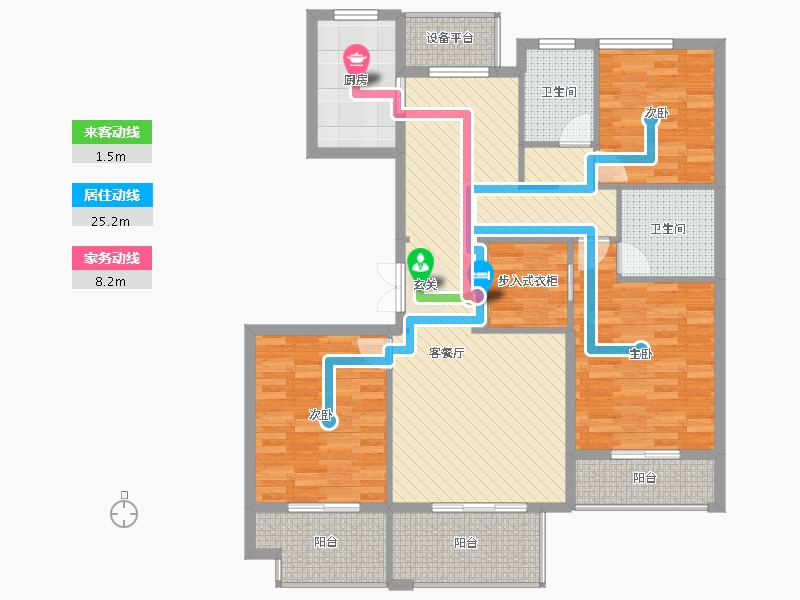 浙江省-湖州市-龙溪御庭-115.05-户型库-动静线