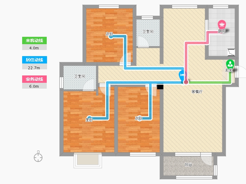 山东省-东营市-秋月华庭-106.00-户型库-动静线