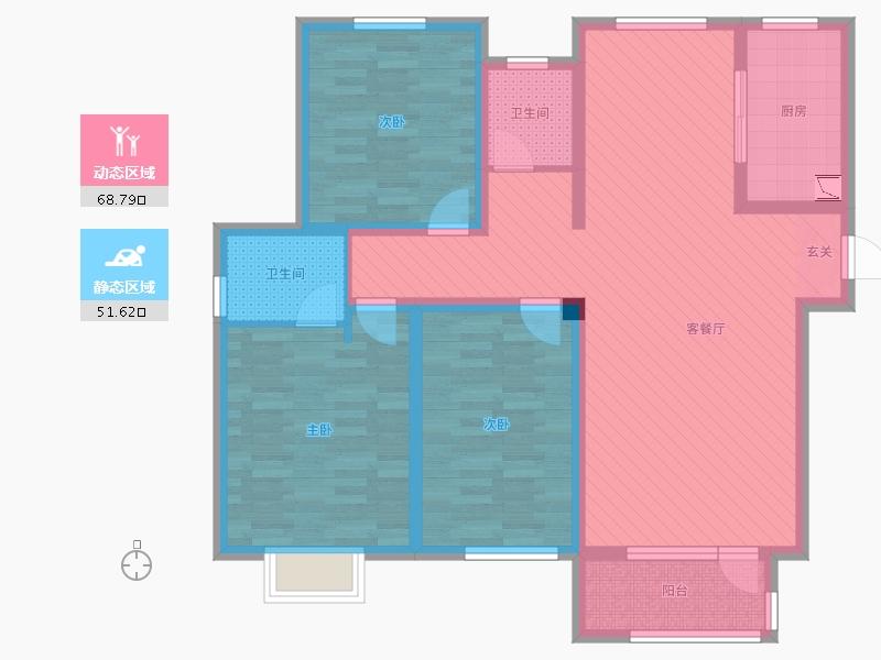 山东省-东营市-秋月华庭-106.00-户型库-动静分区