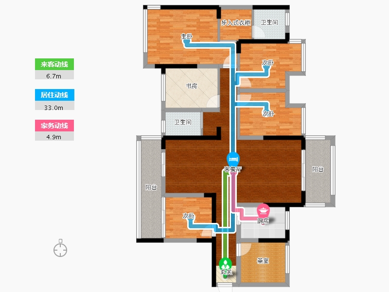 广西壮族自治区-玉林市-万盛永顺公馆-129.01-户型库-动静线