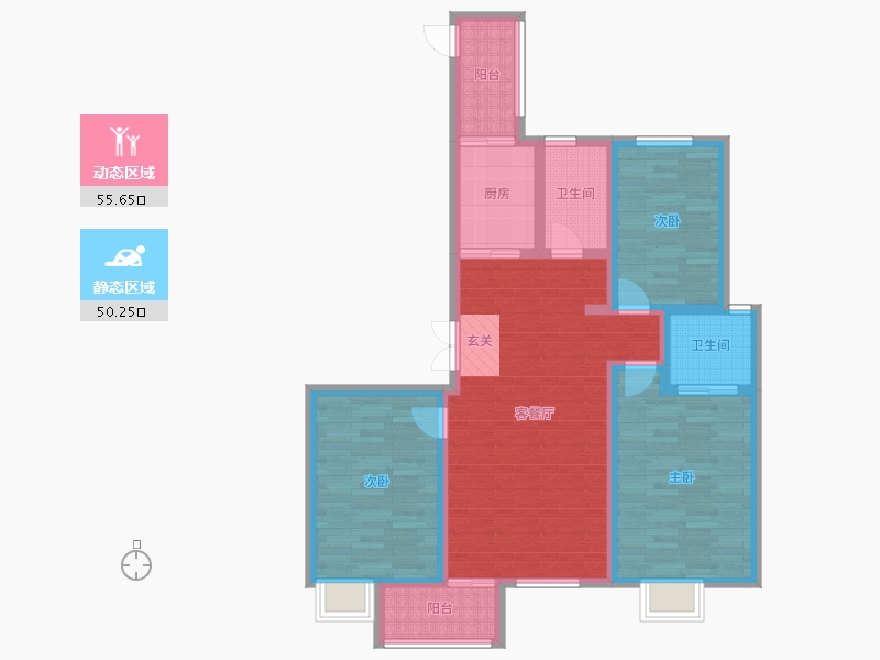 河南省-漯河市-大唐凤凰府-91.70-户型库-动静分区