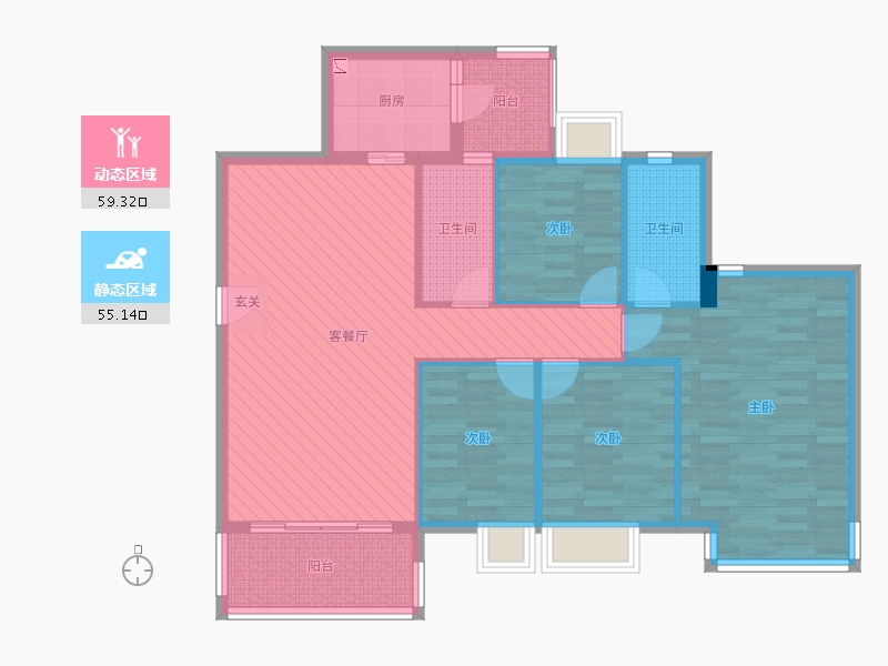 广东省-广州市-岭南新世界-102.15-户型库-动静分区