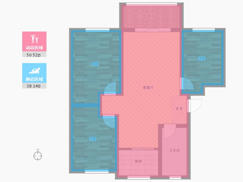 山东省-临沂市-阳光新城-76.98-户型库-动静分区