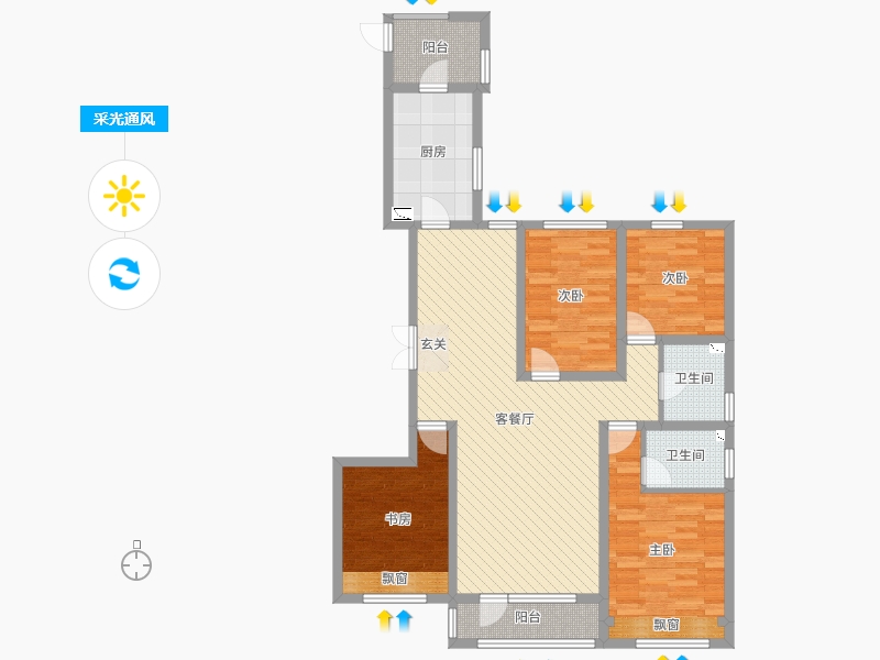 吉林省-长春市-天茂湖-107.58-户型库-采光通风