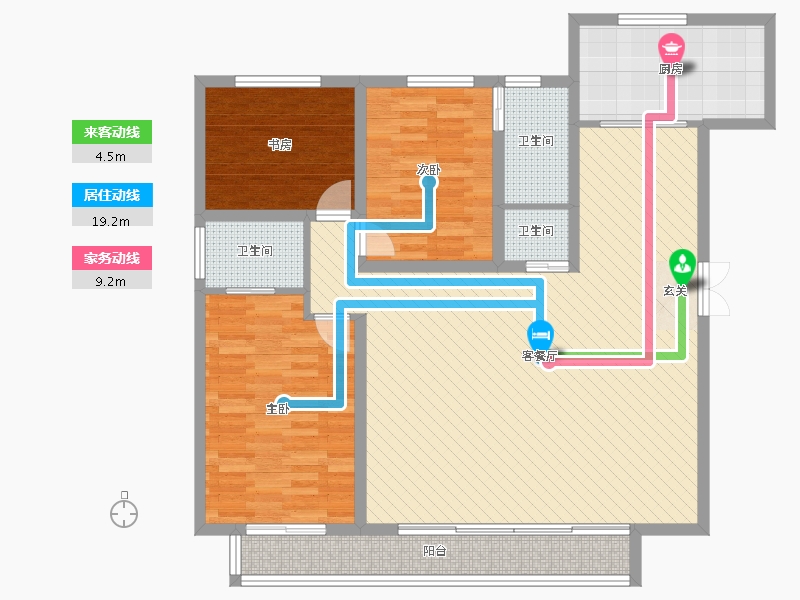 山西省-大同市-御龙庭2期-116.23-户型库-动静线