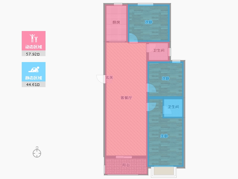 河北省-邢台市-清河县鸿祥国际三期-90.48-户型库-动静分区