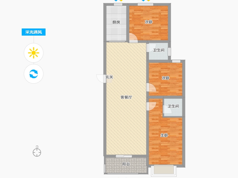 河北省-邢台市-清河县鸿祥国际三期-90.48-户型库-采光通风