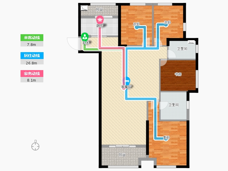 福建省-莆田市-涵江保利城新港桥小区-126.73-户型库-动静线