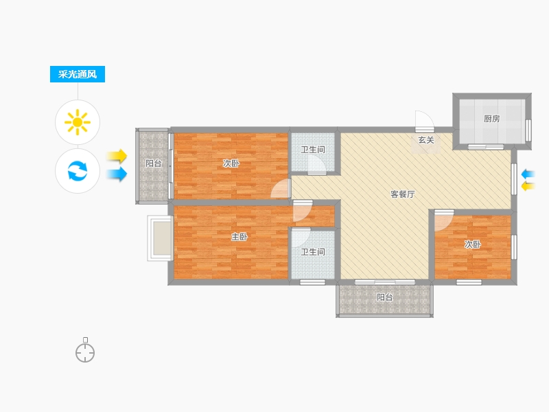 河北省-邢台市-鸿翔国际-90.89-户型库-采光通风