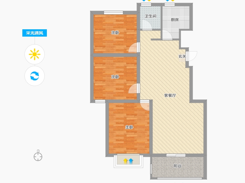 江苏省-盐城市-南苑小区-82.59-户型库-采光通风