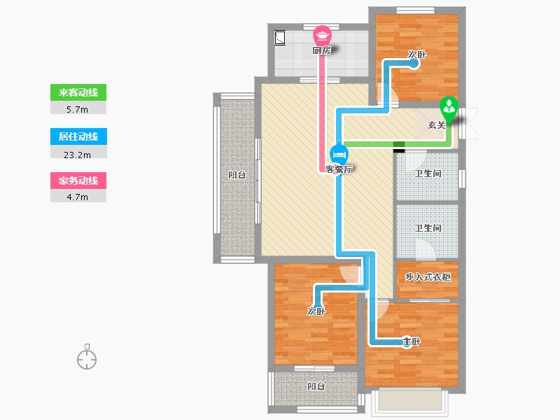 浙江省-杭州市-众安白马御府-96.27-户型库-动静线