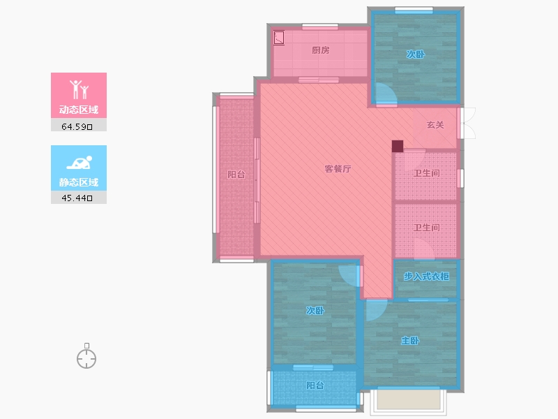 浙江省-杭州市-众安白马御府-96.27-户型库-动静分区