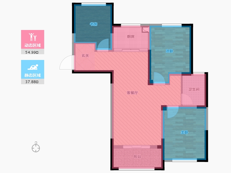 安徽省-铜陵市-银湖福安家园-80.80-户型库-动静分区