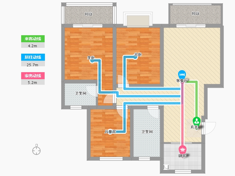 陕西省-咸阳市-幸福御品-90.04-户型库-动静线