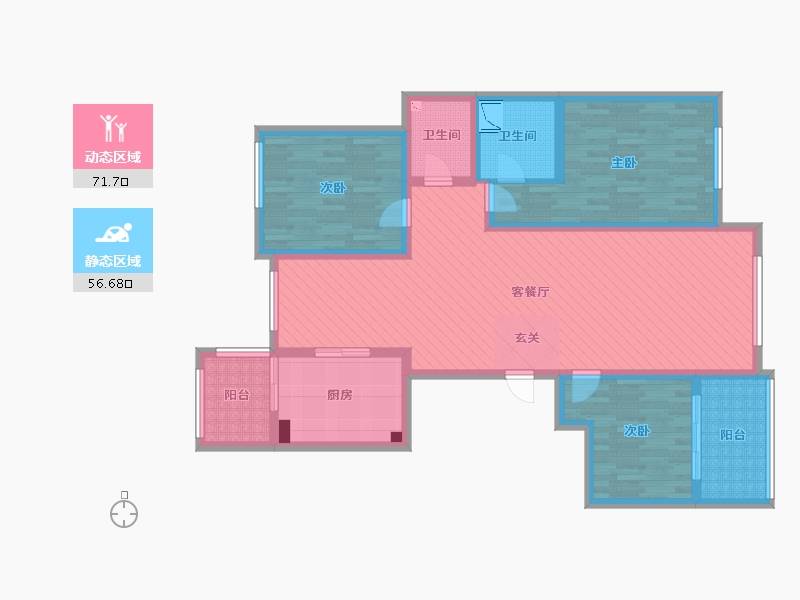 辽宁省-抚顺市-金水岸-112.62-户型库-动静分区