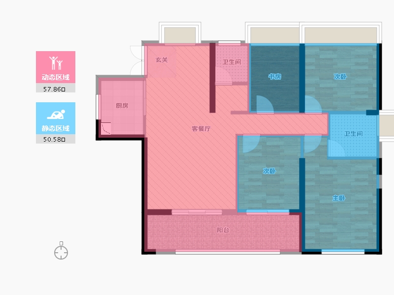 福建省-福州市-罗源湾滨海新城-95.79-户型库-动静分区