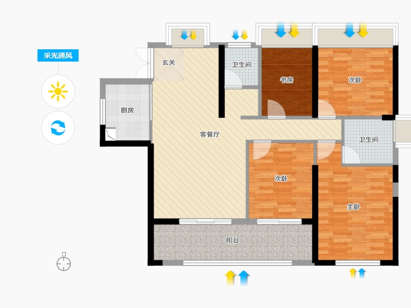 福建省-福州市-罗源湾滨海新城-95.79-户型库-采光通风