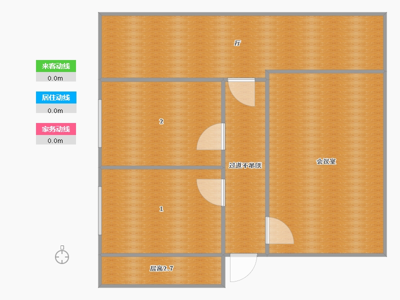 浙江省-杭州市-未知小区-90.95-户型库-动静线